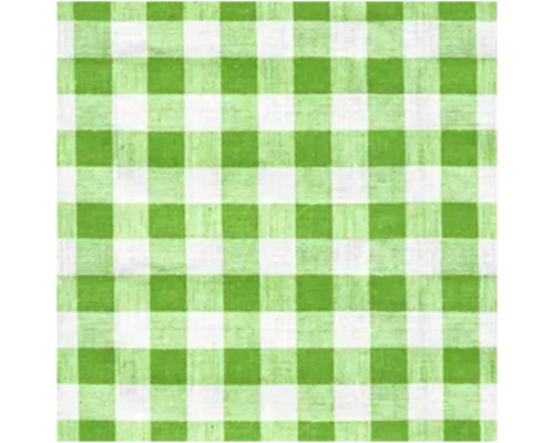Motif à carreaux verts et blancs d'une nappe.
