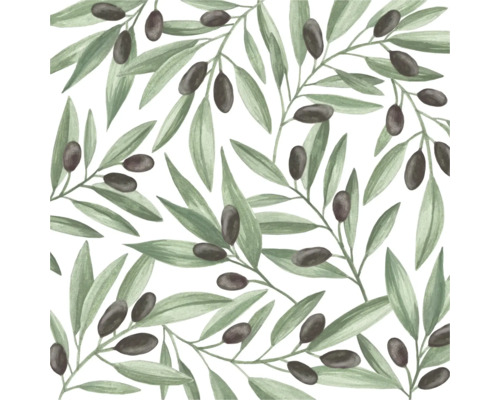 Motif de papier peint avec branches de olivier, feuilles et olives style aquarelle