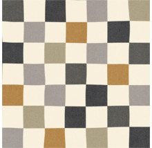 Papier peint ou tissu avec motif à carreaux irréguliers de différentes couleurs et texture textile.