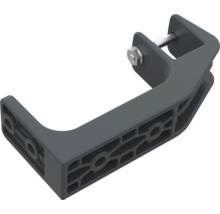 Support de fixation gris foncé en plastique avec vis et écrou pour le montage de panneaux.