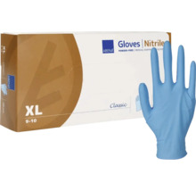 Abena Nitril-Handschuhe Classic, puderfrei, Größe XL, 9 bis 10, blaue medizinische Untersuchungshandschuhe, 100 Stück.