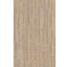 Laminatboden in natürlicher Holzoptik mit Maserung in Dielenform.