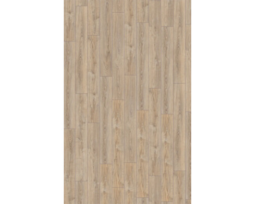 Laminatboden in natürlicher Holzoptik mit Maserung in Dielenform.