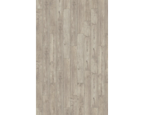 Laminatboden in Holzoptik mit hellen Dielen und strukturierter Maserung.
