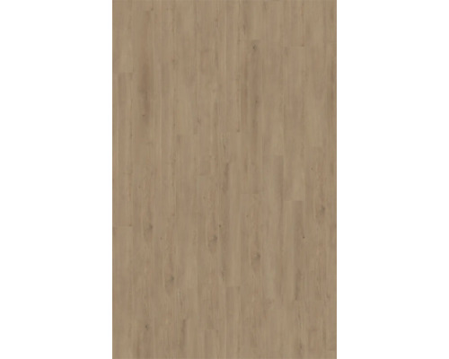 Laminatboden in Eichenoptik mit heller Holzmaserung und sichtbaren Astlöchern.