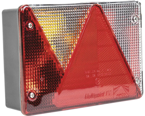Feu arrière pour remorque Aspöck Multipoint IV avec réflecteur triangulaire intégré.