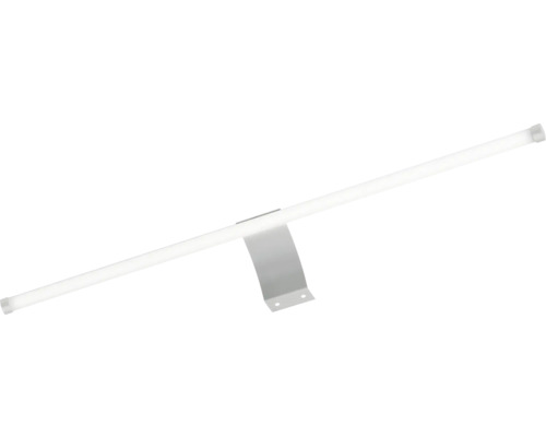 Moderne LED-Spiegelleuchte in Stabform mit verchromter Halterung.