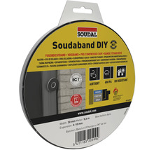 Bande d'étanchéité Soudal Soudaband DIY, 20 millimètres de large, 5,6 mètres de long, expansion 5 à 10 millimètres, résistant aux ultraviolets.