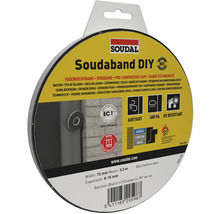 Bande d'étanchéité Soudal Soudaband DIY, 15 millimètres, 3,3 mètres, expansion 8 à 15 millimètres, étanche à l'air, à la pluie et aux UV.