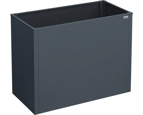 Jardinière surélevée rectangulaire Weka avec panneaux gris foncé.