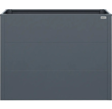 Carré potager Weka en métal, rectangulaire, anthracite, parois à trois panneaux.