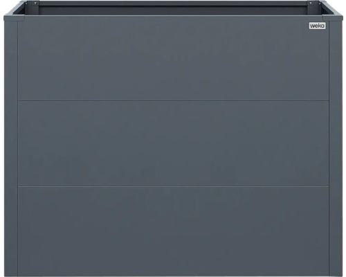 Carré potager Weka en métal, rectangulaire, anthracite, parois à trois panneaux.