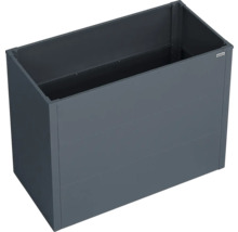 Carré potager surélevé rectangulaire en métal anthracite de Weka.