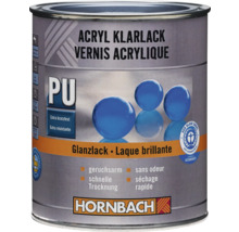 Hornbach Acryl Klarlack, Polyurethan-verstärkt, glänzend, extra kratzfest, geruchsarm, schnell trocknend, Siegel Der Blaue Engel, Hornbach Logo.