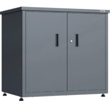Armoire de jardin en métal Weka, anthracite, à deux portes avec serrure et pieds réglables.