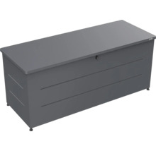 Coffre de jardin Weka en métal anthracite, verrouillable, pour le rangement de coussins.