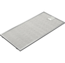 Filtre à graisse métallique rectangulaire pour hotte aspirante avec grille à mailles fines et levier de déverrouillage.