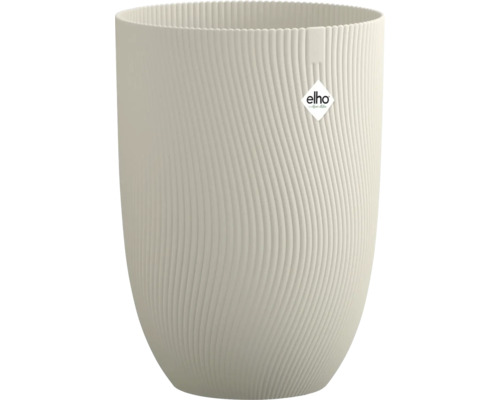 Blumentopf Elho Kunststoff Ø 29,5 cm H 40,5 cm beige Cremefarbener elho Blumentopf aus Kunststoff mit einer vertikalen Wellenstruktur.