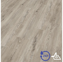 Revêtement de sol stratifié aspect chêne avec résistance à l'eau de 24 heures et haute résistance à l'usure.