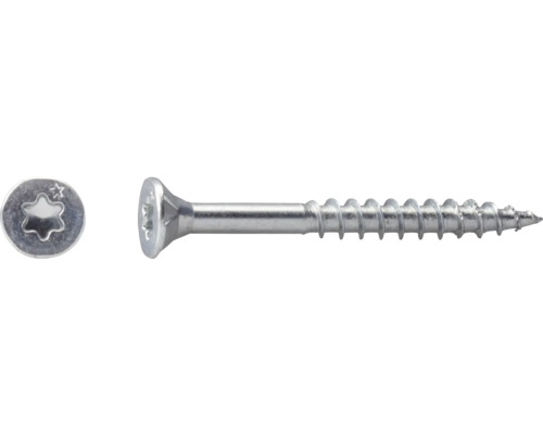 Vis métallique à tête fraisée avec filetage partiel et empreinte Torx.