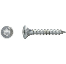 Vis pour aggloméré à tête fraisée et empreinte Torx, de couleur argentée