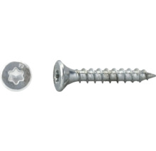 Vis universelle en acier galvanisé avec tête fraisée et empreinte Torx.