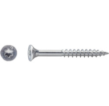 Vis à bois à tête fraisée en métal avec empreinte Torx et filetage partiel.
