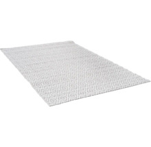 Teppich mit geometrischem Rautenmuster in Grau und Weiss