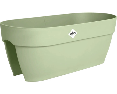 Jardinière de balcon en plastique pour rambarde avec Elho Logo.
