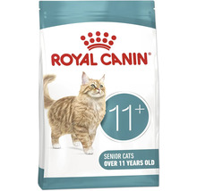 Royal Canin Logo, nourriture pour chats seniors de plus de 11 ans avec une illustration de chat.