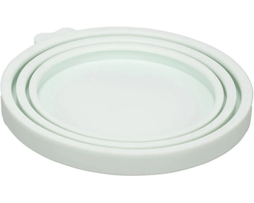 Bol rond pliable en silicone en position repliée.