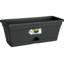 Jardinière elho en plastique avec soucoupe intégrée, rectangulaire, anthracite.