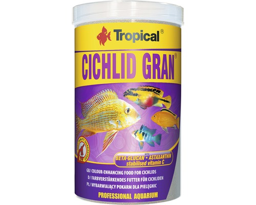 Nourriture en granulés Tropical Cichlid Gran 1 l Boîte de nourriture pour poissons Tropical Cichlid Gran