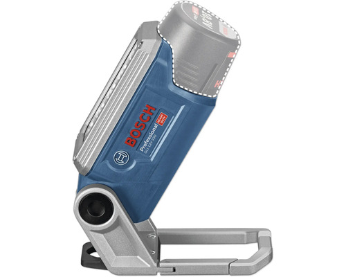 Akku-Arbeitsleuchte Bosch Professional GLI 12 Volt-330 mit verstellbarem Metallbügel.