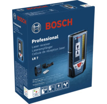 Kit cellule de réception laser Bosch Professional LR 7 avec support, piles et housse, protection contre la poussière et les projections IP 54.