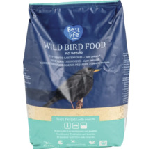 Nourriture oiseaux Best Life, granulés aux insectes, sans mauvaises herbes, NABU Logo, LBV Logo, Vogelbescherming Nederland Logo, Natagora Logo.