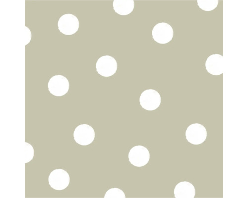 Papier peint intissé avec de grands pois blancs sur fond beige de style peint à la main
