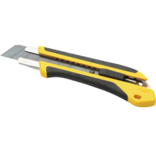 Cutter Olfa jaune avec lame sécable et poignée ergonomique noire.