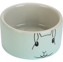 Keramiknapf für Kleintiere mit Hasenmotiv, rund.