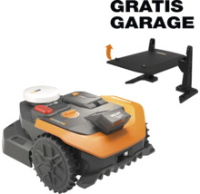 Worx Landroid Vision Mähroboter in Orange und Schwarz inklusive Gratis Garage.
