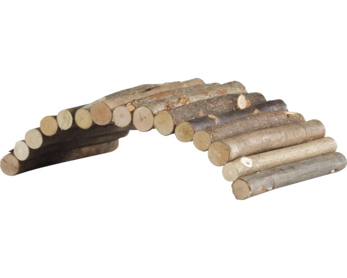 Biegsame Nagetierbrücke aus Naturholz-Zweigen für Kleintiere.