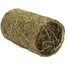 Heutunnel für Nager aus getrocknetem Gras und Kräutern zum Knabbern und Verstecken.