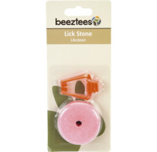 Beeztees Leckstein für Nagetiere mit Halterung in einer Blisterverpackung.