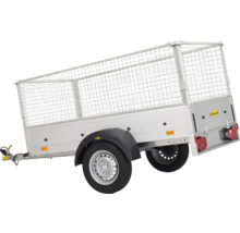 Humbaur Pkw-Anhänger mit Gitteraufsatz und verzinkten Bordwänden, einachsig