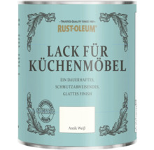 Rust-Oleum Lack für Küchenmöbel in Antik Weiß, zertifiziert spielzeugsicher, für ein dauerhaftes und schmutzabweisendes glattes Finish.