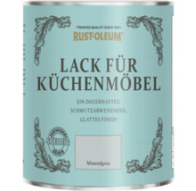 Peinture Rust-Oleum pour meubles de cuisine gris minéral, certifiée sans danger pour les jouets, finition lisse et antisalissure.