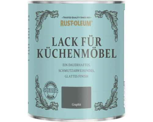 Rust-Oleum® Küchenmöbellack Graphit 750 ml Rust-Oleum Küchenmöbellack in Graphit, glattes Finish, dauerhaft und schmutzabweisend, zertifiziert spielzeugsicher.
