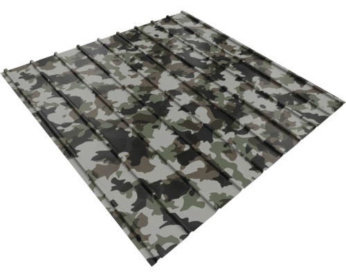 Tôle trapézoïdale avec motif camouflage pour toit et mur