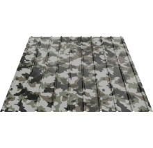 Tôle trapézoïdale avec motif camouflage pour toit et mur.