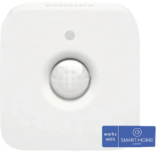 Détecteur de mouvement blanc carré avec lentille de détection ronde, compatible avec SMART HOME by Hornbach.